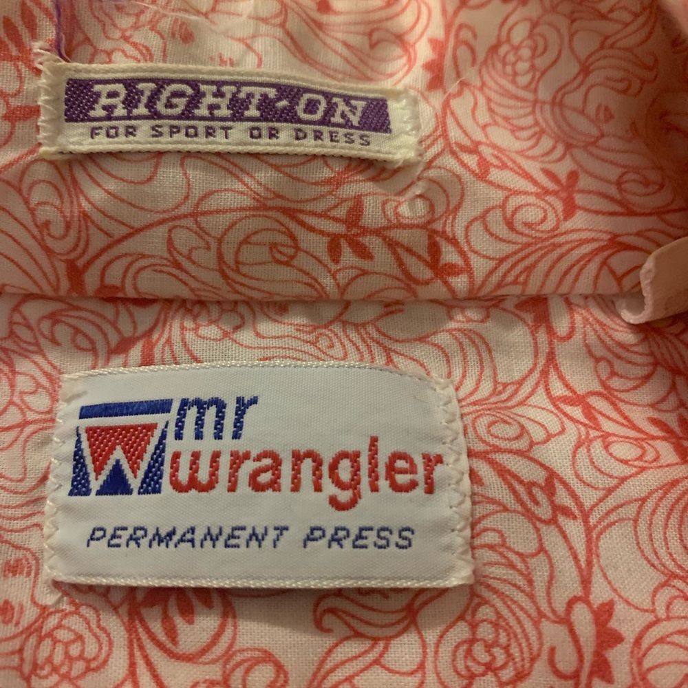Must See *Rare* Vtg Mr Wrangler Pink & White Hipp… - image 5